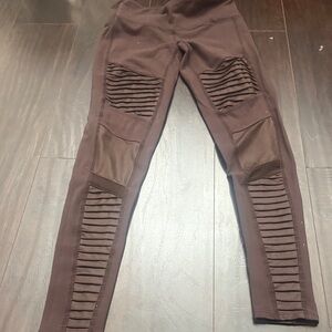 Alo brown moto leggings xs